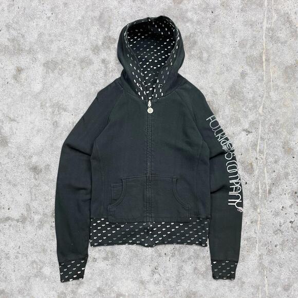 Y2K AOP Reversible Sleeve Hit Fox Racing Zip Up Hoodie - Picture 3 of 5